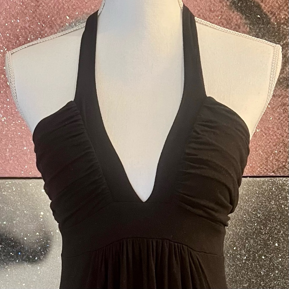 Black Halter Maxi Dress Sz Small - Picture 3 of 13